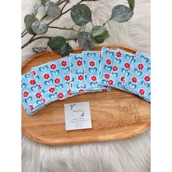 Lot de 10 lingettes fleurs vintage