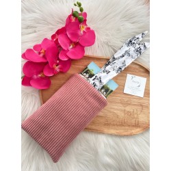 Pochette à livre de poche Eva velours rose - Crânes